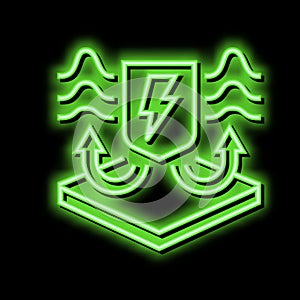 antistatic fabrics properties neon glow icon illustration