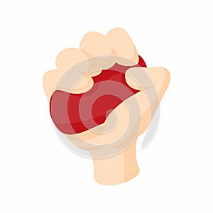 Antistress red ball icon, cartoon style