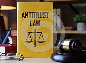 Antitrust law is shown using the text