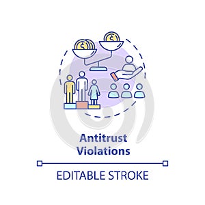 Antitrust violations concept icon