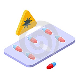 Antiviral capsule blister icon isometric vector. Medicine virus