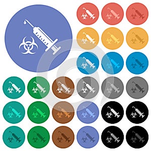 Antiviral injection round flat multi colored icons photo
