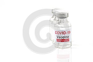 Antiviral vaccine covid-19 bottle medical Syringe white background