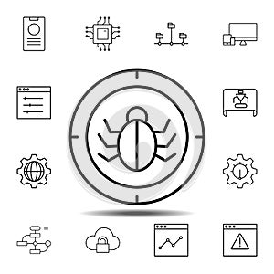 antivirus, bug icon. Simple thin line, outline vector element of Web Design Development icons set for UI and UX, website or mobile