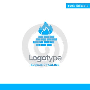 Antivirus, Computer, Firewall, Network, Security Blue Solid Logo Template. Place for Tagline