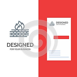 Antivirus, Computer, Firewall, Network, Security Grey Logo Design and Business Card Template