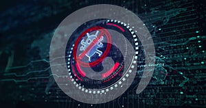 Antivirus cyber security virus detect symbol loop digital concept