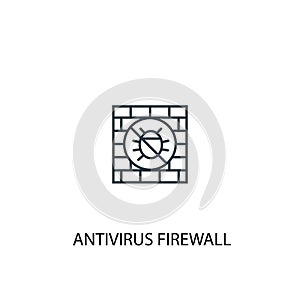 Antivirus firewall concept line icon