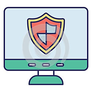 Antivirus protected, certified security Vector Icon which can easily modify or edit