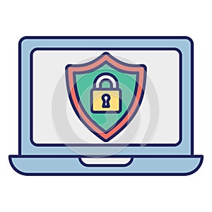 Antivirus protected, certified security Vector Icon which can easily modify or edit