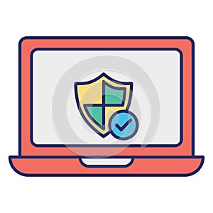 Antivirus protected, certified security Vector Icon which can easily modify or edit