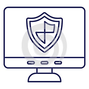 Antivirus protected, certified security Vector Icon which can easily modify or edit