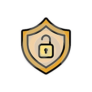 Antivirus shield icon. Simple color with outline vector elements of hacks icons for ui and ux, website or mobile application