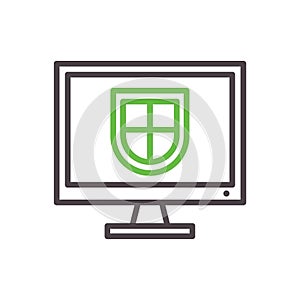 Antivirus software concept. Vector illustration decorative design