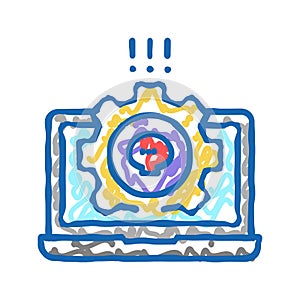 antivirus software icon doodle illustration