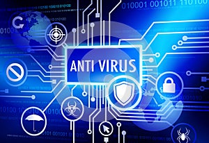 Antivirus Themed Concepts and Blue Background