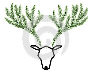 The antler is made from the branches of the pine.