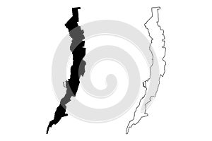 Antofagasta City Republic of Chile, Antofagasta Region map vector illustration, scribble sketch City of Antofagasta map