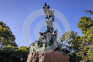 Anton Novak statue in Varna city, Bulgaria