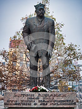 Antoni Abraham statue in Gdynia downtown Poland