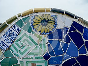 Antoni Gaudi ceramic mosaic design photo