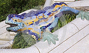 Antoni Gaudy's salamander, Park Guell in Barcelona, Spain