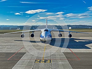 Antonov an-124 on the ground for fuel stop