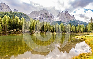 Antorno lake near Misurina lake in South Tirol Dolomites - Italy photo