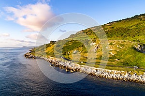 Antrim Coastal Road in Northern Ireland, UK