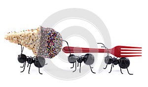 Ants Carrying Ice Cream Cone, Concept