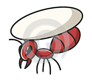 Ants, forest insect. Family of wild animal. Cartoon working ant carrying stone. Hand drawn vector illustration