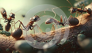 ants talk to each other, tema work concept photo