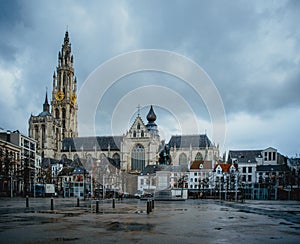 ANTWERP-BELGIUM-Feb 2017: Cathedral of Our Lady.