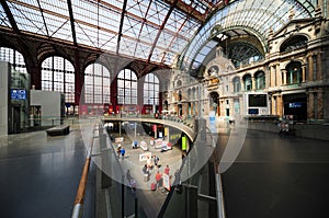 Antwerp Central Station in color