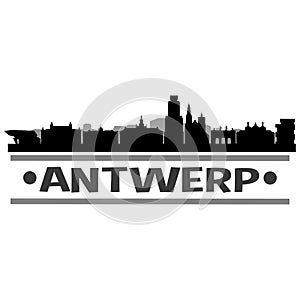 Antwerp city Icon Vector Art Design Skyline