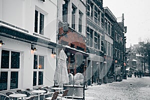 Antwerp at Winter Snowstorm