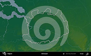 Antwerpen outlined, Belgium. Physical