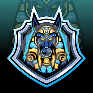 Anubis head mascot. esport logo design
