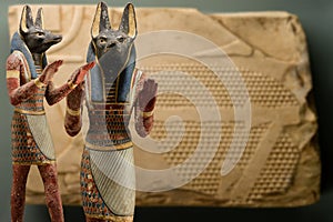 Anubis the Egyptian god of mummification and cemeteries, protector of the necropolis and the world of the dead