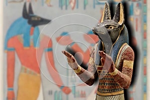 Anubis the Egyptian god of mummification and cemeteries, protector of the necropolis and the world of the dead