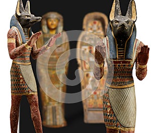 Anubis the Egyptian god of mummification and cemeteries, protector of the necropolis and the world of the dead