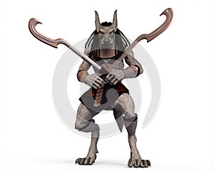 Anubis, the Egyptian God of Dead, 3D Illustration