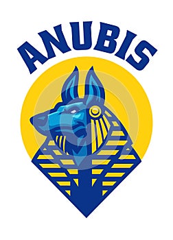 Anubis Head God of Egypt Logo