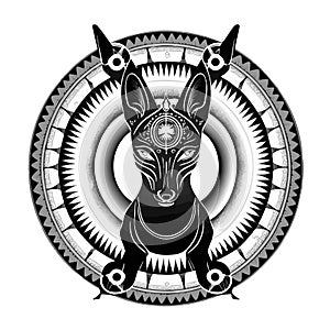 Anubis head vector with modern style,ancient god headed dog in egypt