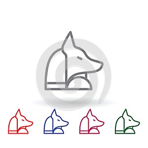 Anubis multi color icon. Simple thin line, outline  of mythology icons for ui and ux, website or mobile application