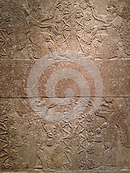 Anunnaki and Tree of Life - Relief Panel at Metropolitan Museum of Art in Manhattan, New York, NY.