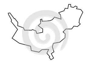 Anuppur District of Madhya Pradesh outline map on a white background
