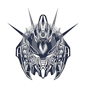 Gundam robotic inking illustration artwork photo
