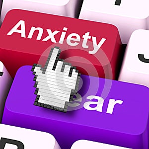 Anxiety Fear Keys Mouse Means Anxious And Afraid