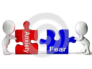 Anxiety Fear Puzzle Means Anxious Or Afraid